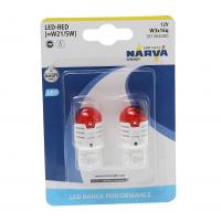 Автолампа W21/5W  LED RED U30R (блистер, 2шт) 12V NARVA /1/10