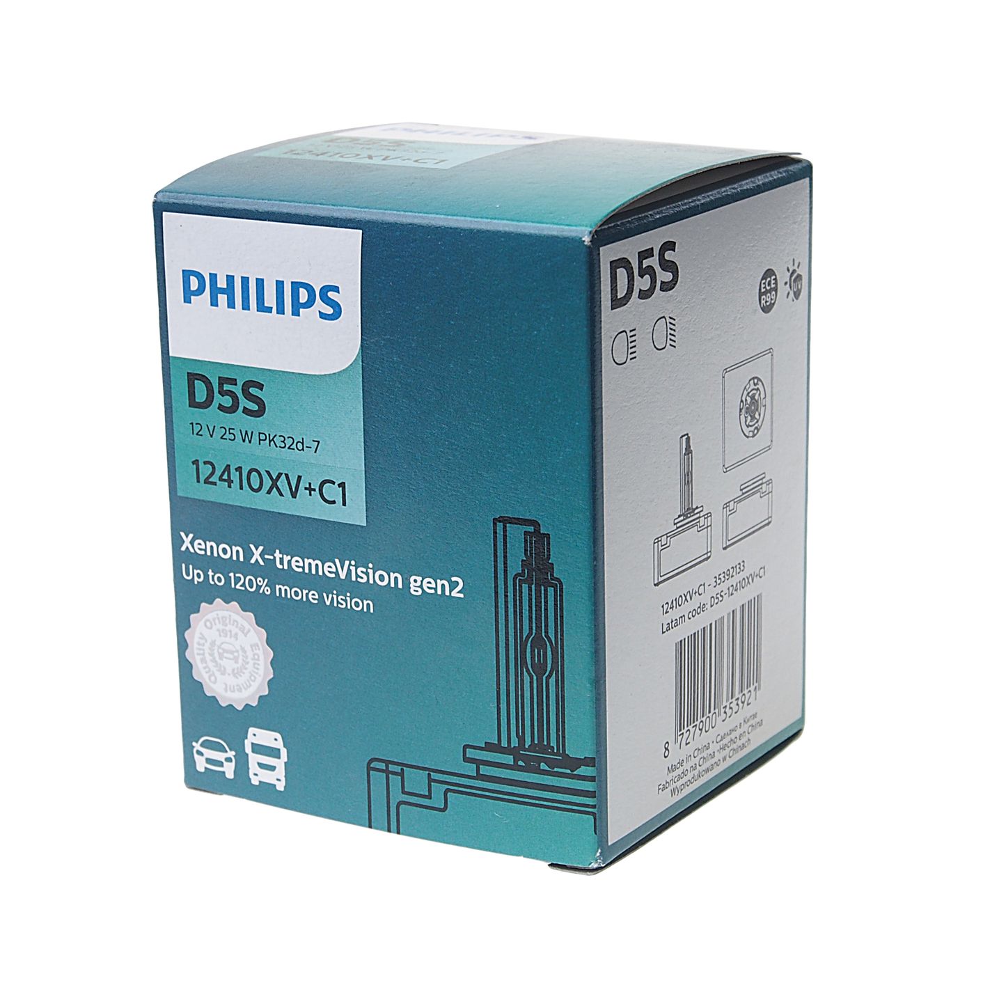 Автолампа D5S (25) PK32d-7+120% Xenon X-treme Vision gen2 4800K 12V PHILIPS /1/2