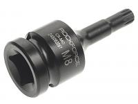 Головка-бита SPLINE ударная  1/2", M8 с отверстием ROCKFORCE RF-24806008T /1/10/300