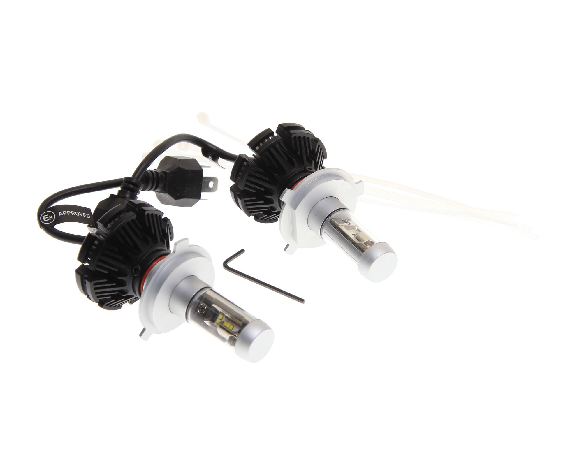 Автолампа H4 BRIGHT WHITE 10 SMD 6000K со встроенным блоком (2шт) 12V-24V MEGAPOWER /1/10