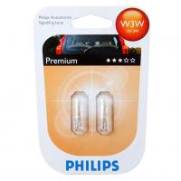 Автолампа W3W (W2.1*9.5d) (блистер, 2шт) 12V PHILIPS /1/10