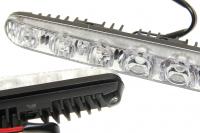 Дневные ходовые огни W-DRL-HPL6 6SMD 170х20мм (металлический корпус) плоские (2шт) 10-15V ВЫМПЕЛ /1/50