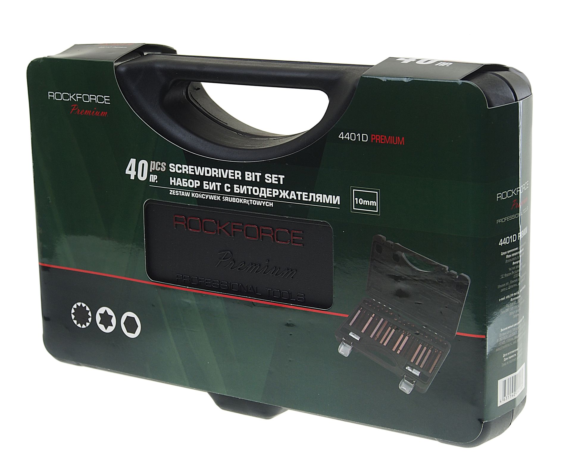 Набор вставок RF-4401D: 1/2"&1/4"&3/8"DR TORX 40пр. с держателями  PREMIUM ROCKFORCE /1/2