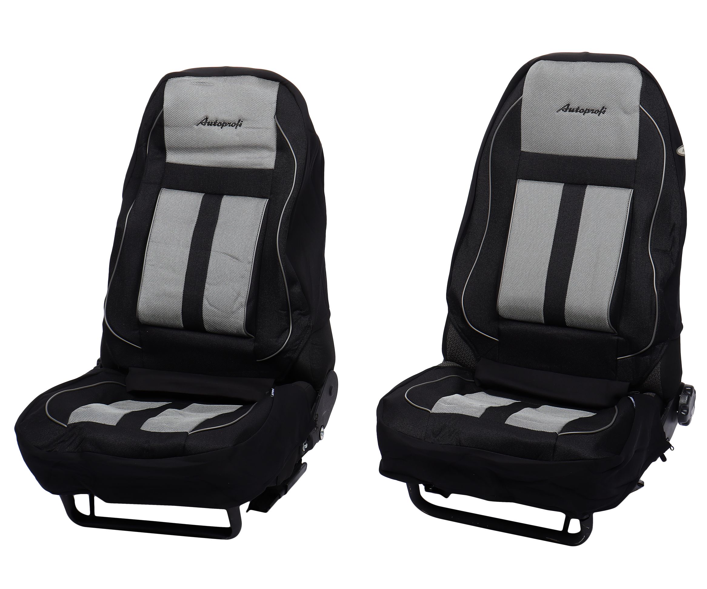 Чехлы на сиденье CUSHION COMFORT CUS-1505 BLACK/GREY эко-хлопок, 3D крой, поясничный упор, AIRBAG (15шт) AUTOPROFI /1/5