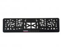 Рамка для номерного знака AB-012 (112/1-STD-PO-с) SILVER с защелкой и надписью "РОССИЯ" рельефная /1/30