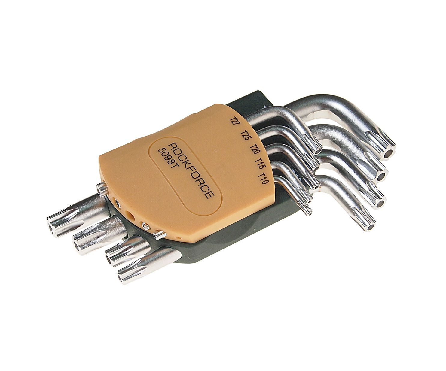 Набор ключей TORX RF-5098T: Г-образных T10H-T50H- с отверстием 9пр. на пласт. держат.  ROCKFORCE /1/10/40