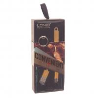 Кабель USB 2.0 - Lightning/microUSB (брелок) 2в1, 13см, нейлоновая оплётка, золотой LDNIO, LC-89G /1