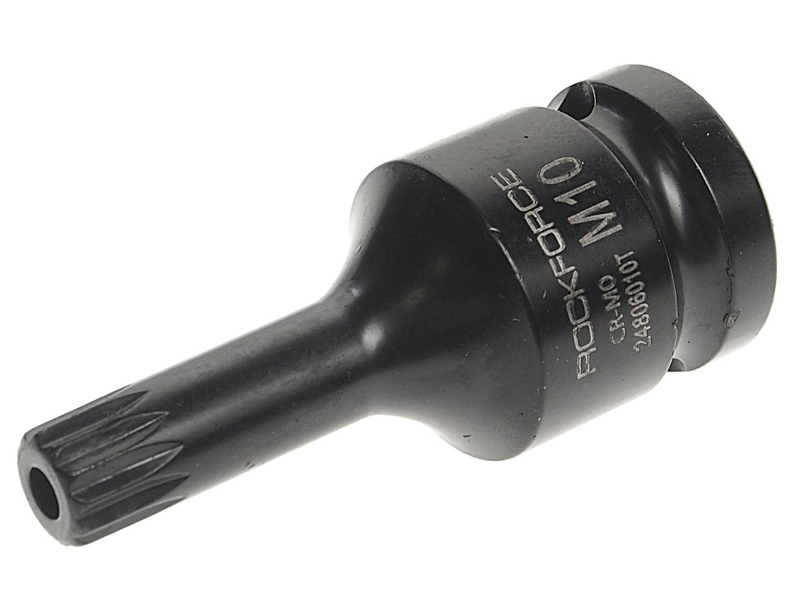 Головка-бита SPLINE ударная  1/2", M10 с отверстием ROCKFORCE RF-24806010T /1/10/300