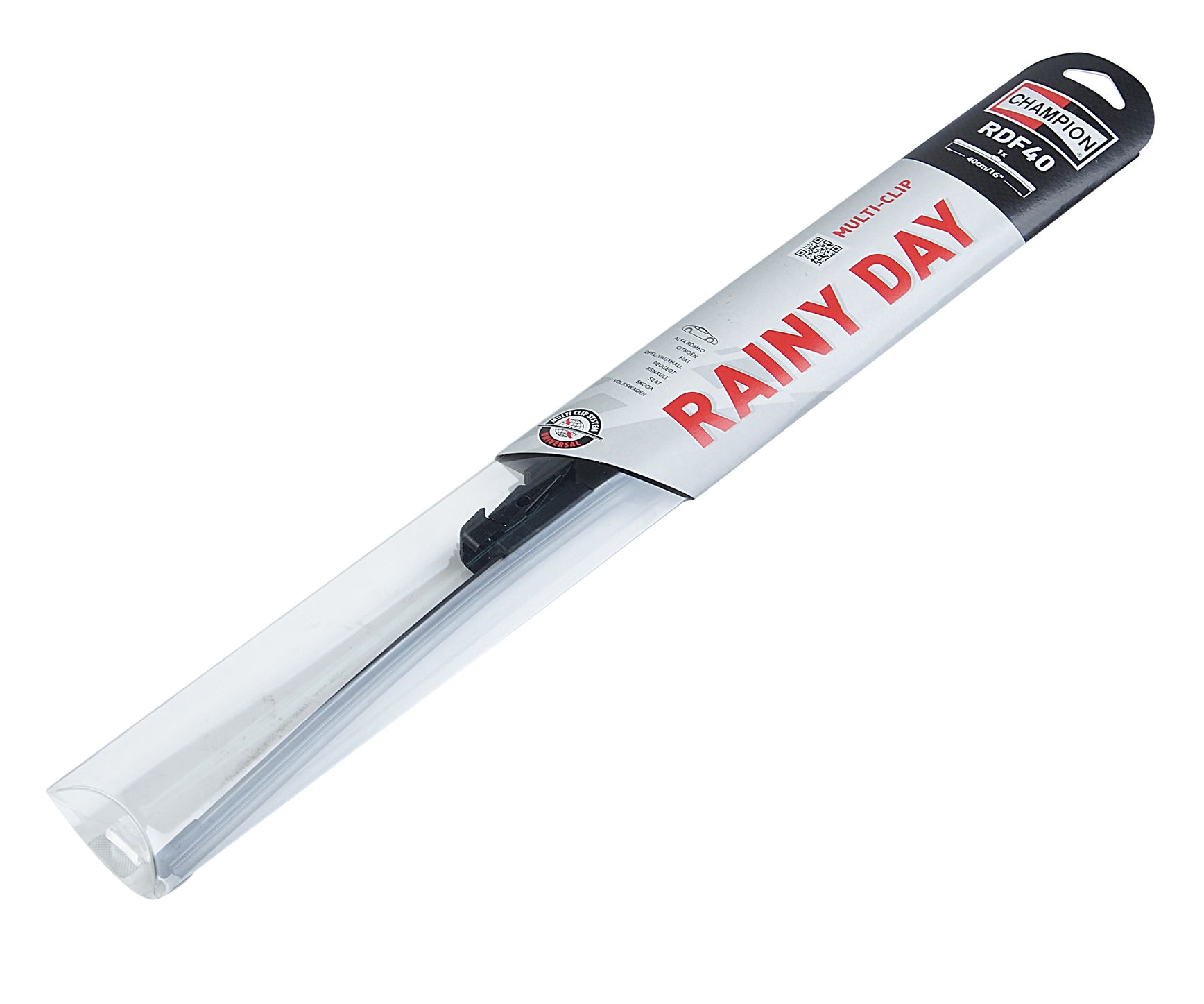 Щетка стеклоочистителя RDF40-B01 "Rainy Day Flat" бескаркасная 400мм (16") Multi Clip CHAMPION /1
