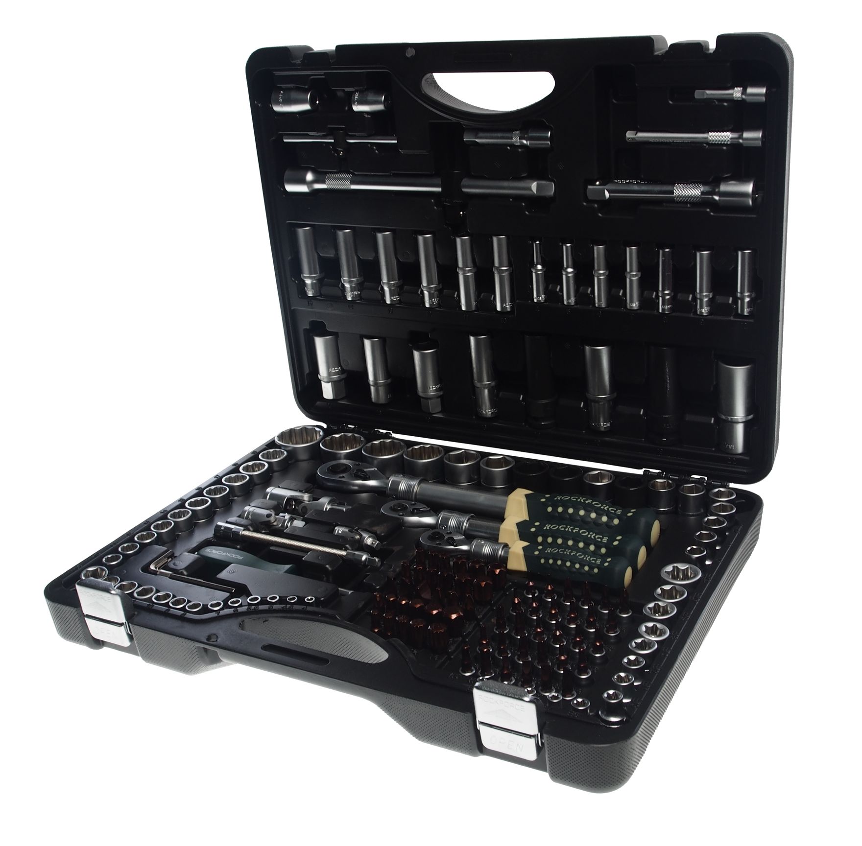 Набор инструмента RF-41501-5-PREMIUM: 1/2"&1/4"&3/8"DR с 6-гранными головками 150пр. + 6пр. ROCKFORCE /1/2