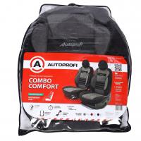 Чехлы на сиденье COMFORT COMBO CMB-0405 BLACK/DARK GREY формованный велюр, 3D крой, (4шт) AUTOPROFI /1/10