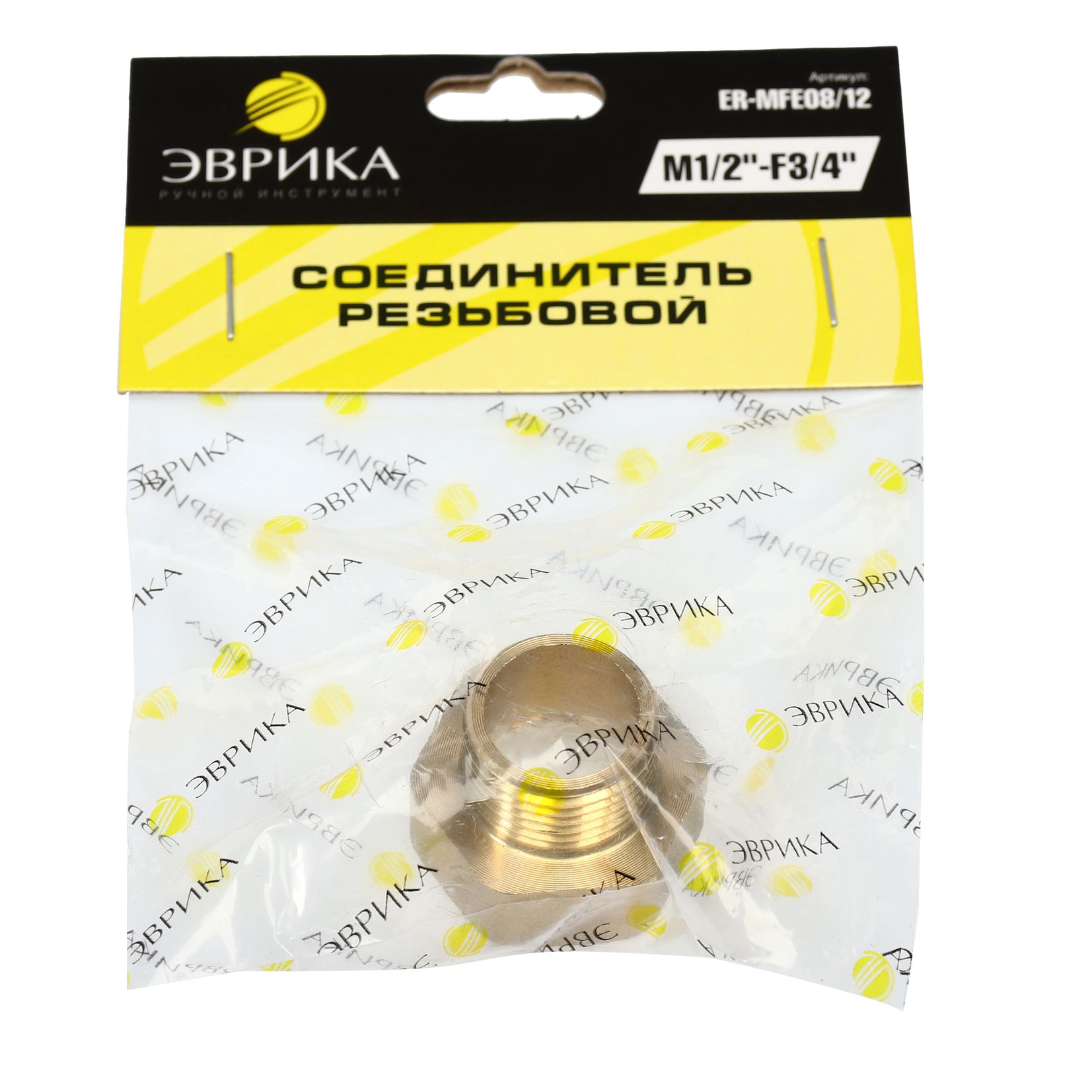 Соединитель резьбовой ER-MFE08/12:M1/2"x F3/4" ЭВРИКА /1/10
