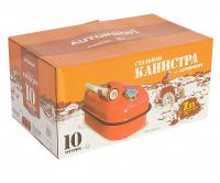 Канистра KAN-500 (10L) стальная, горизонтальная (с антикоррозийным покрытием, гибким носиком-лейкой) 10л AUTOPROFI /1/6
