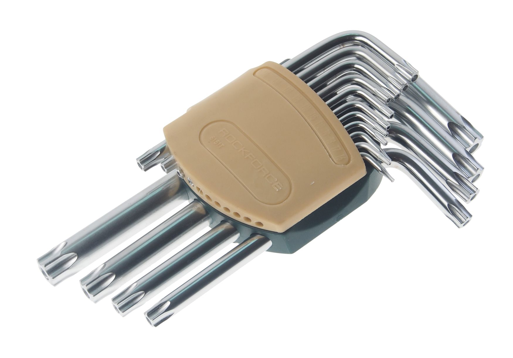 Набор ключей RF-5151T TORX Г-образных с отверстием,15пр.(Т6Н-Т10Н,Т15Н,Т20Н,Т25Н,Т27Н,Т30Н,Т40Н,Т45Н,Т50Н,Т55Н,Т60Н)в пласт держате ROCKFORCE