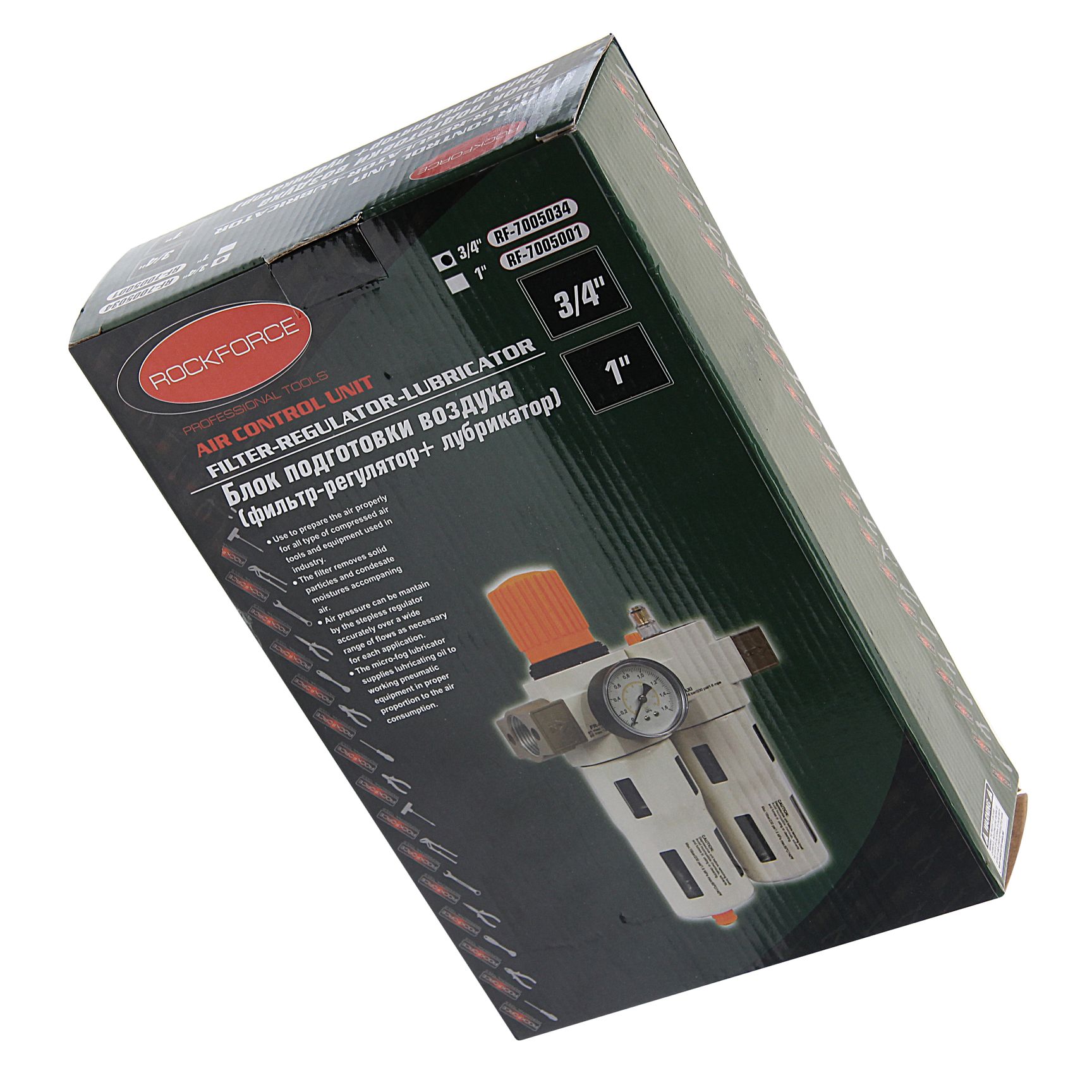 Блок подготовки воздуха RF-7005034 "Profi" 3/4" (пропускная способность:8500 л/мин,16bar, температура воздуха: 0° до 60  ROCKFORCE /1