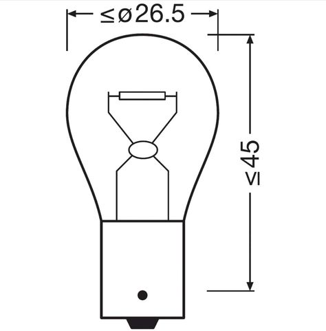 Автолампа P21W (BA15s) 24V OSRAM /10/50/200 HIT