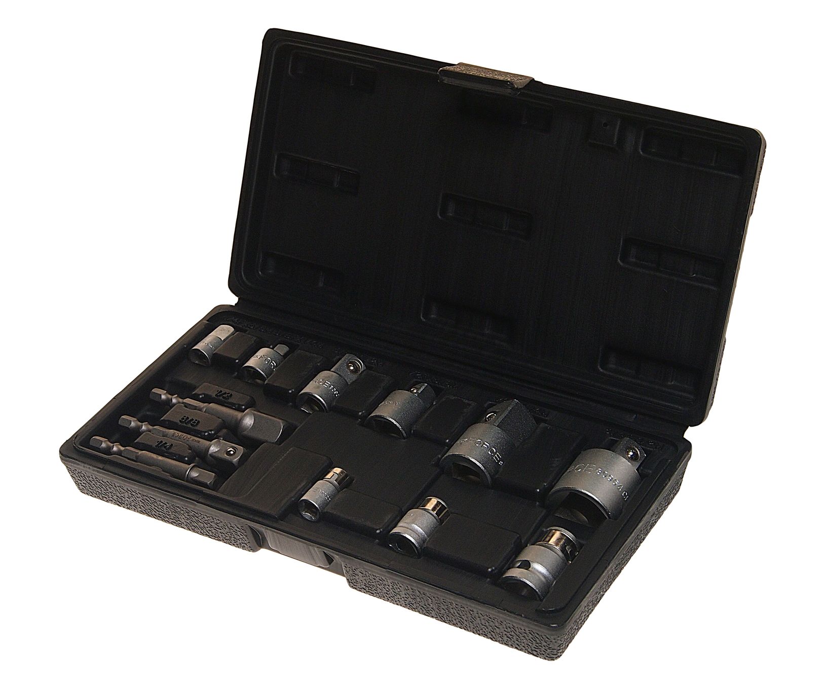 Набор адаптеров RF-8212: 1/4"(F)х3/8"(М), 3/8"(F)х1/4"(М), 3/8"(F)х1/2"(М), 1/2"(F)х3/8"(М), 1/2"(F)х3/4"(М), 3/4"(F)х1/2"(М) 12пр. ROCKFORCE /1