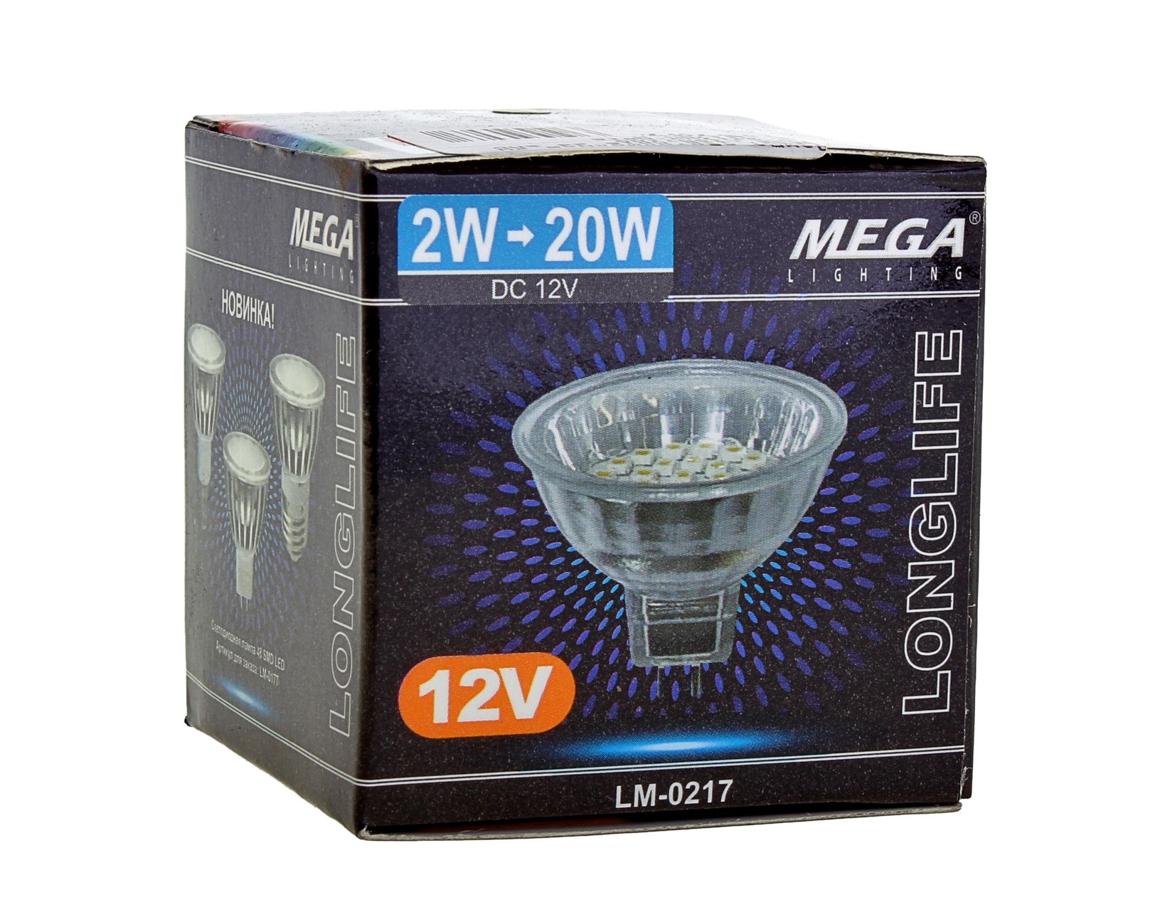 Лампа светодиодная LM-0217-MR16 WARM WHITE 24 SMD LED 2W=20W угол освещения 120° (45мм, Ø50мм) 12V MEGA LIGHTING /1/20/100
