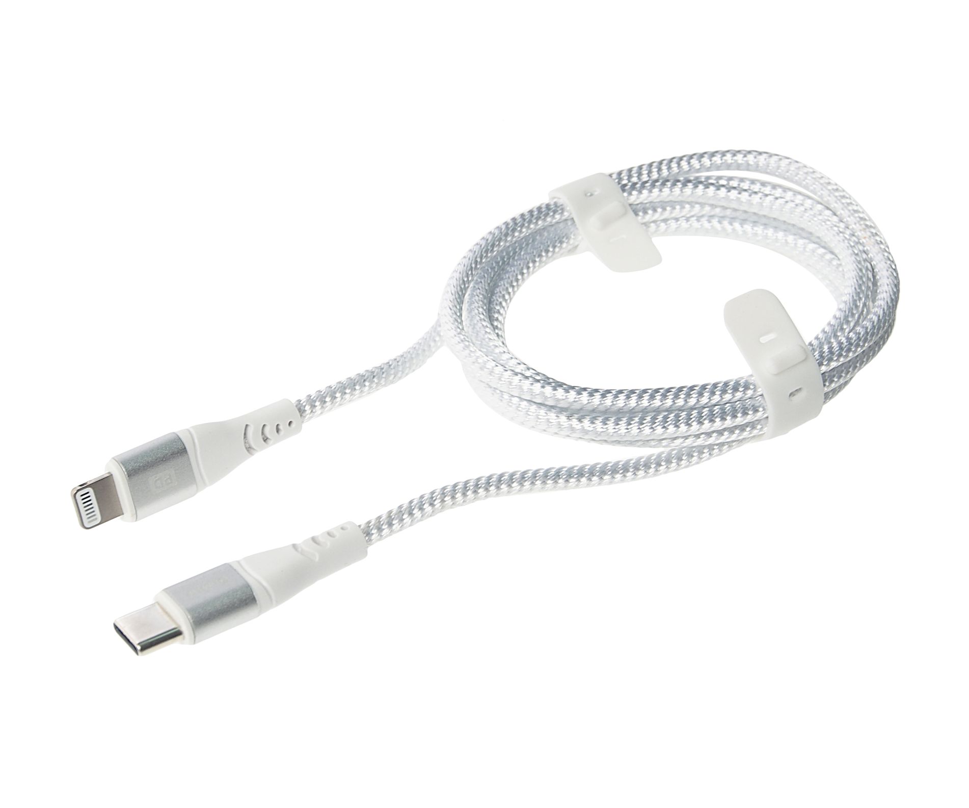 Кабель Lightning - Type-С MFI 1.2м, 2A, текстильная оплетка, белый OLMIO, OLM-041659 /1