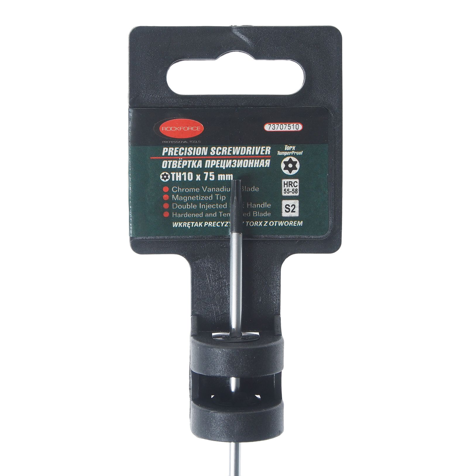 Отвертка RF-73707510 TORX с отверстием ювелирная T10Hх75мм ROCKFORCE /1/10