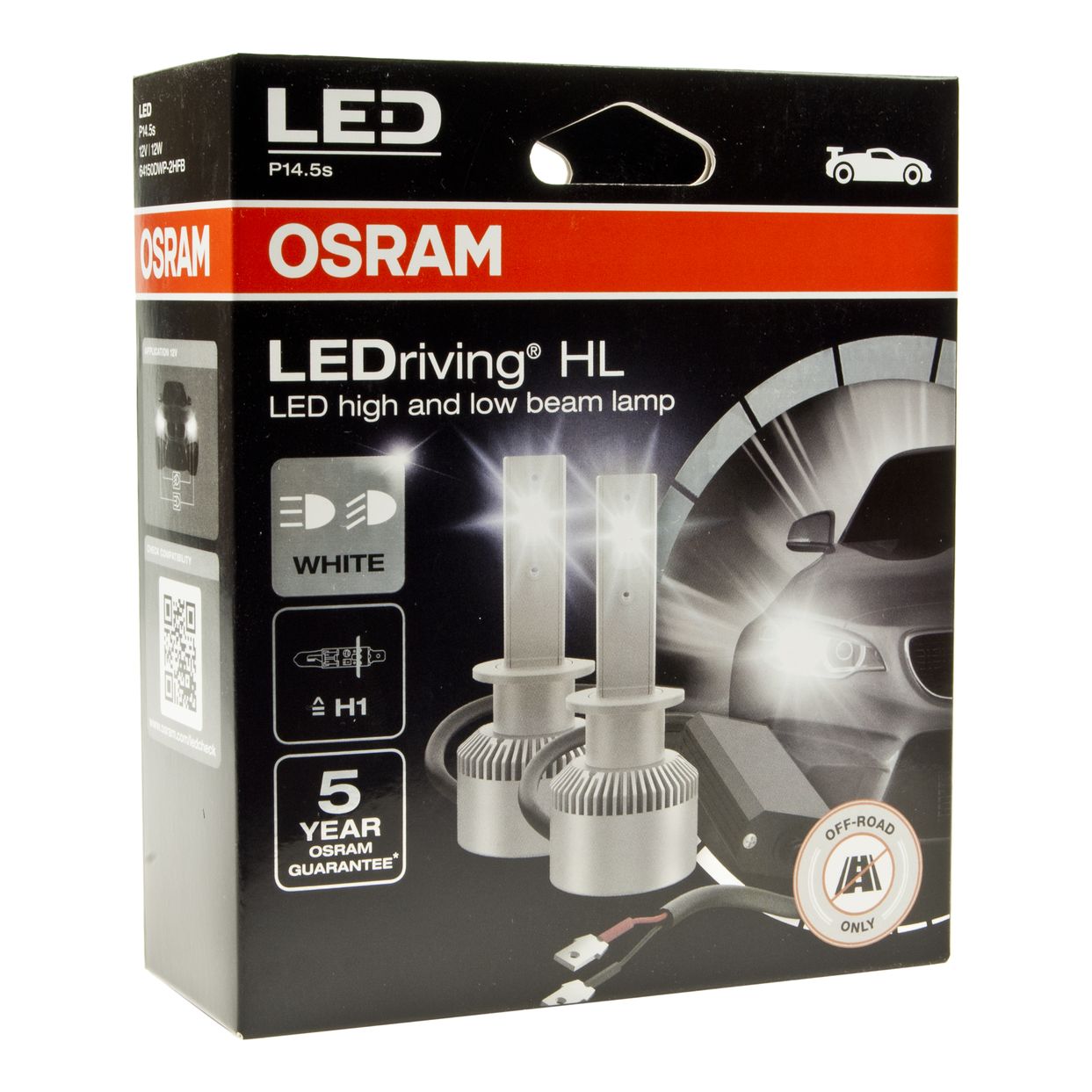 Автолампа H1 (P14.5s)  LED COOL WHITE LEDriving HL 6000K (2шт) 12V OSRAM /1/10