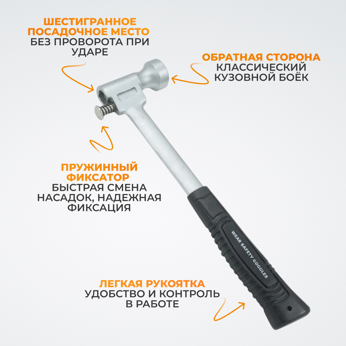 WDK-65081  Набор для рихтовки корпуса автомобиля, 10 предметов
