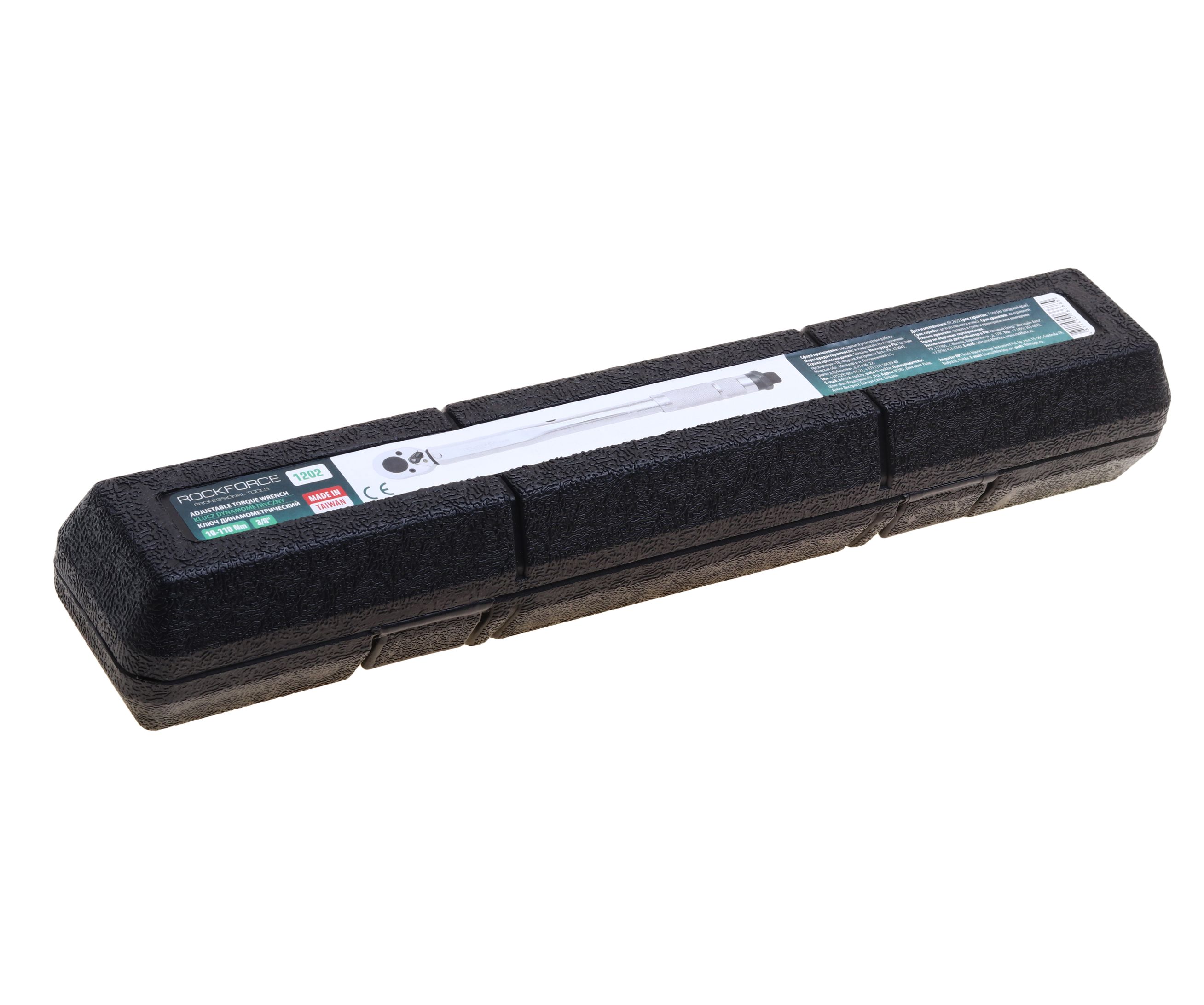 Ключ динамометрический RF-1202: щелчкового типа 3/8"DR (19-110Nm) 270мм ROCKFORCE /1/20