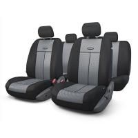 Чехлы на сиденье TT-902M  BLACK/DARK GREY полиэстер-сетка, AIRBAG (9шт) AUTOPROFI /1/6