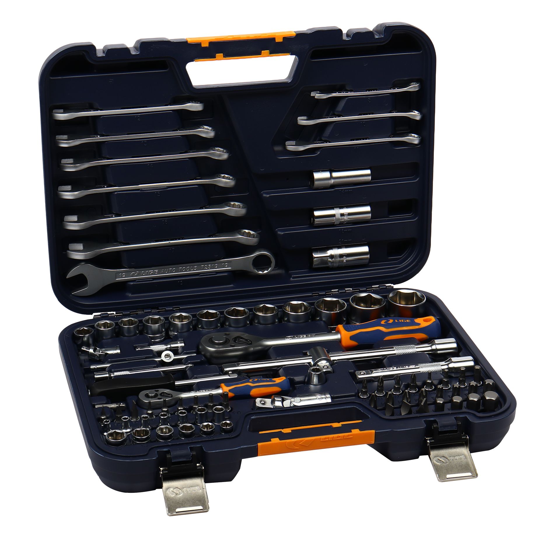 Набор торцевых головок 1/2"&1/4" 6-гранный 83пр., в кейсе LG-S1083 LIGE /1/3