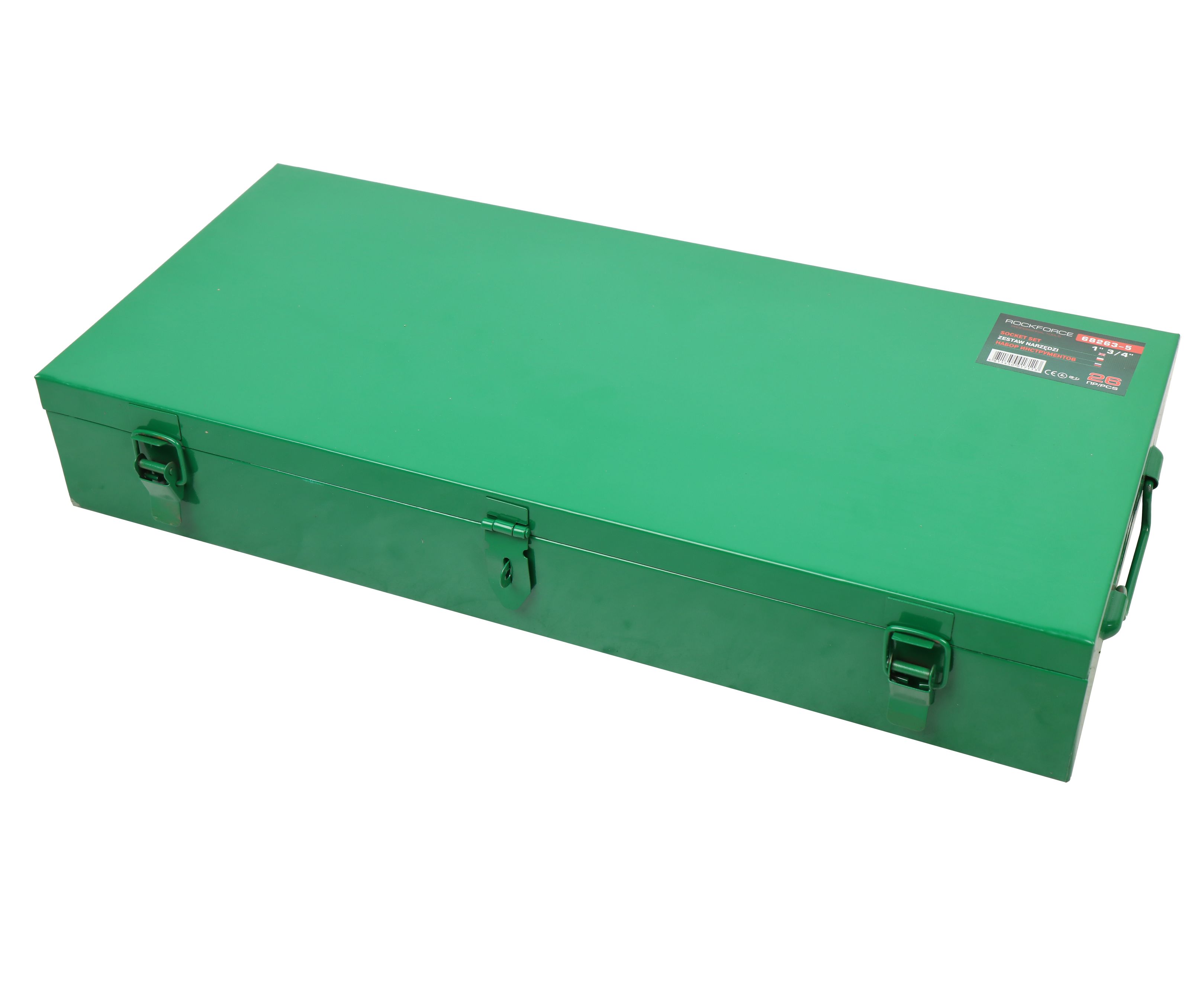 Набор торцевых головок RF-68263-5: 3/4"DR 6-гранных 17-50мм 1"DR 55-60мм 26пр. ROCKFORCE /1