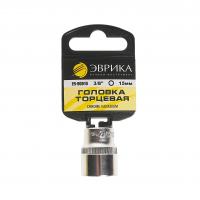 Головка торцевая 15мм 3/8" 6-гранная L=30мм (с держателем) ЭВРИКА ER-90910H 1/300