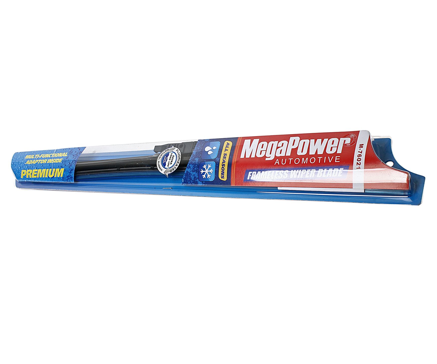 Щетка стеклоочистителя M-76021 "PREMIUM" ALL SEASONS 525мм (21") бескаркасная с универсальным адаптером MEGAPOWER /1/50