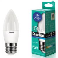 Лампа светодиодная E27 C35 10W дневной свет CAMELION 1/10/100