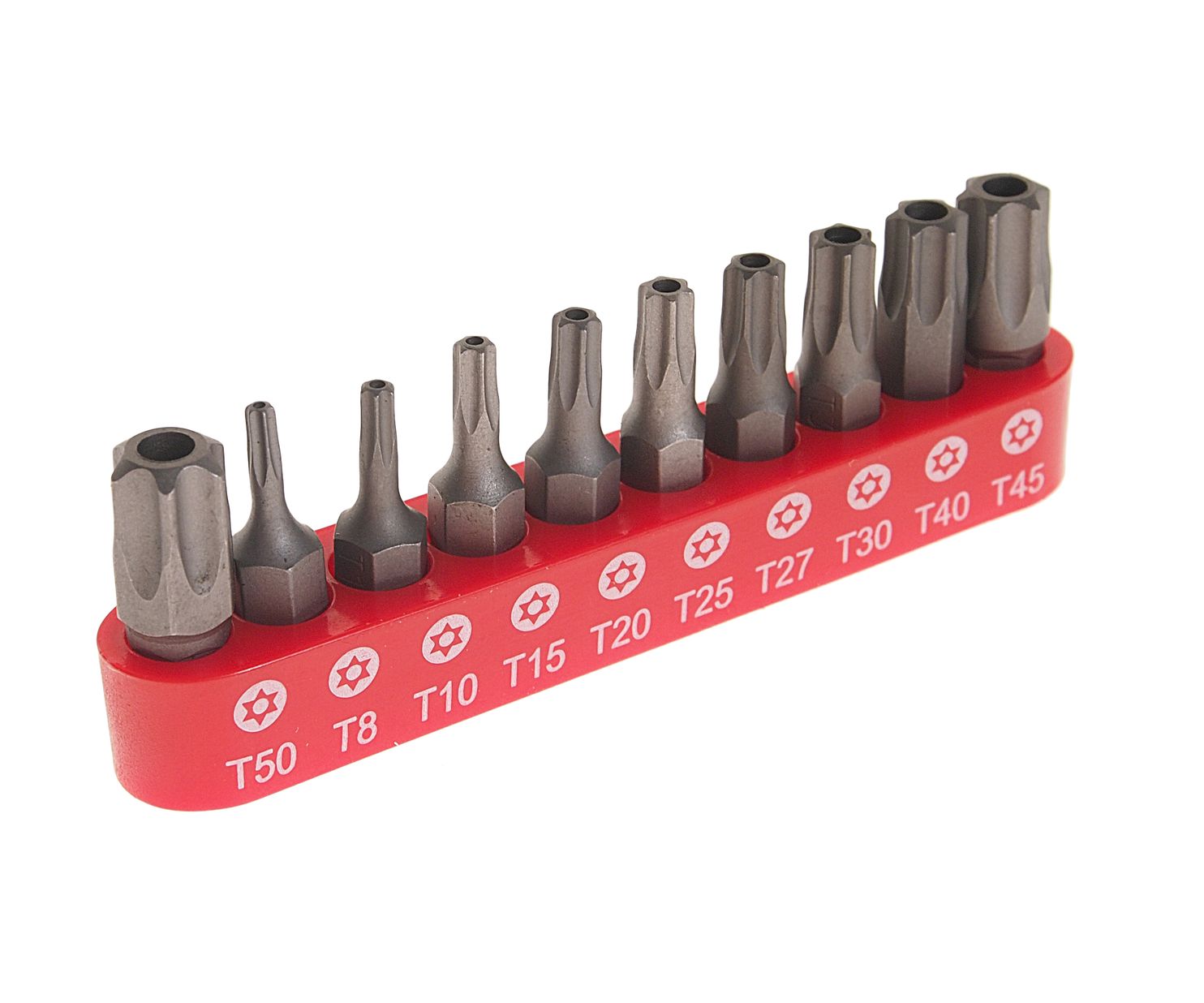 Набор вставок RF-21022T: 1/4"DR TORX T8H-T50H (с отверстием) 10пр. ROCKFORCE /1/100