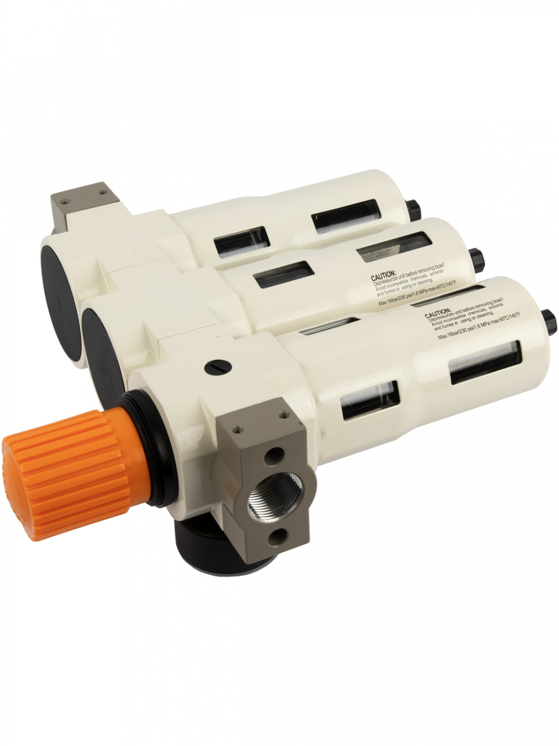 WDK-70760FA Блок подготовки воздуха 3/4", 16 бар, трехступенчатый с влагоотделителем 25-5-0.3 мк, автоматический сброс
