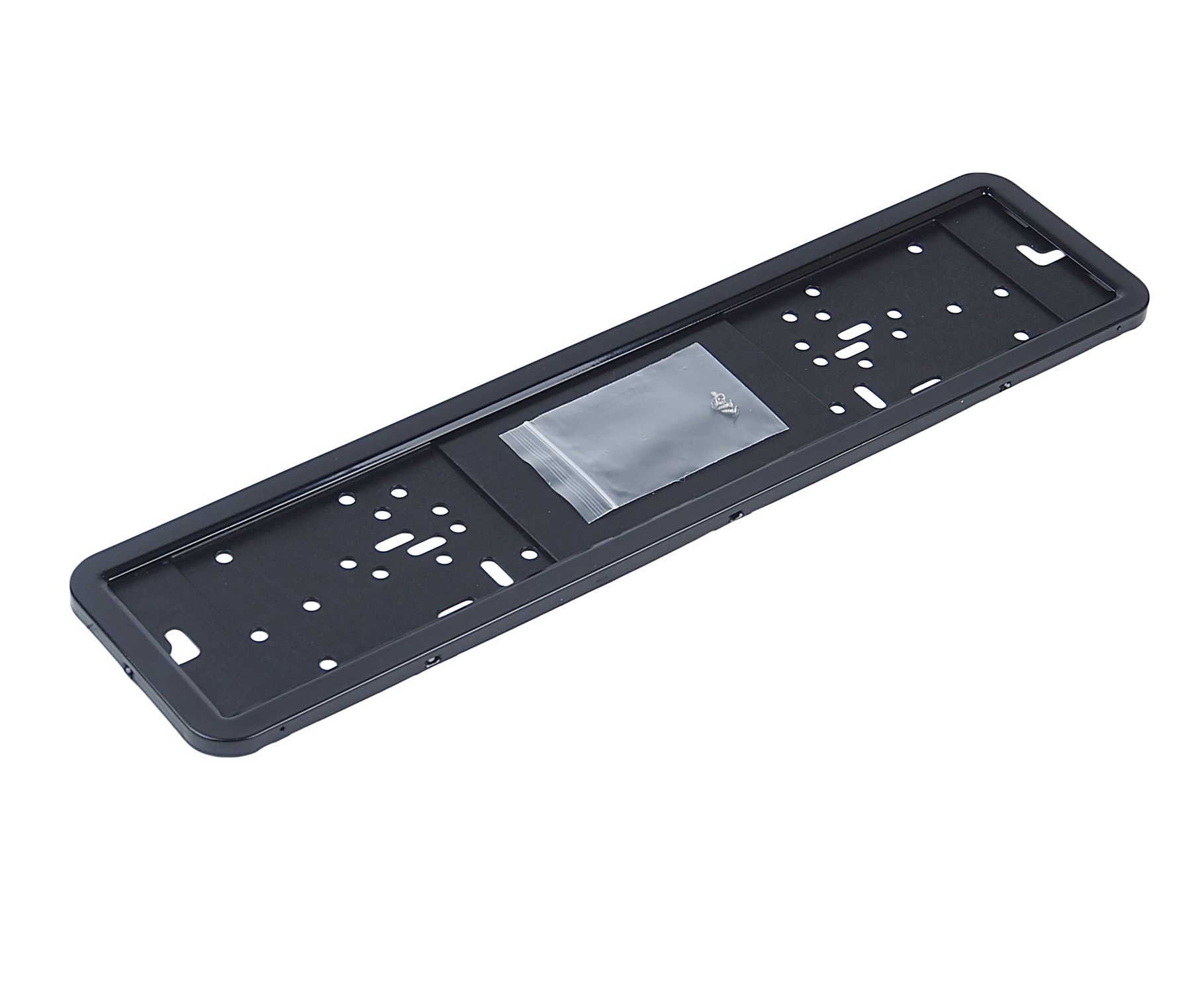 Рамка для номерного знака MIS-53133 BLACK с закругленными углами, нержавеющая сталь (на пластиковой подложке) MISTAR /1/50