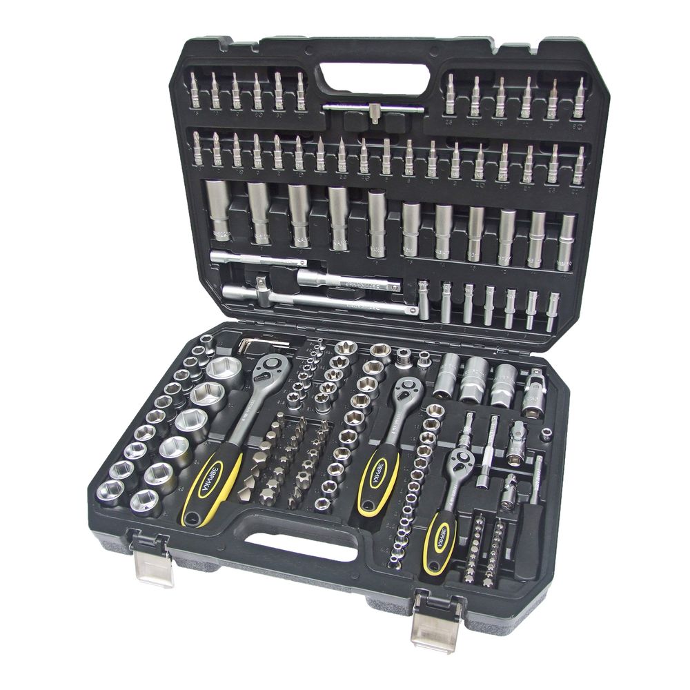 Набор инструмента ER-80172 1/4"&1/2"DR 6-гранный 172 предмета ЭВРИКА 1/2