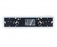 Рамка для номерного знака MIS-53131 WHITE с закругленными углами, нержавеющая сталь (на пластиковой подложке) MISTAR /1/50