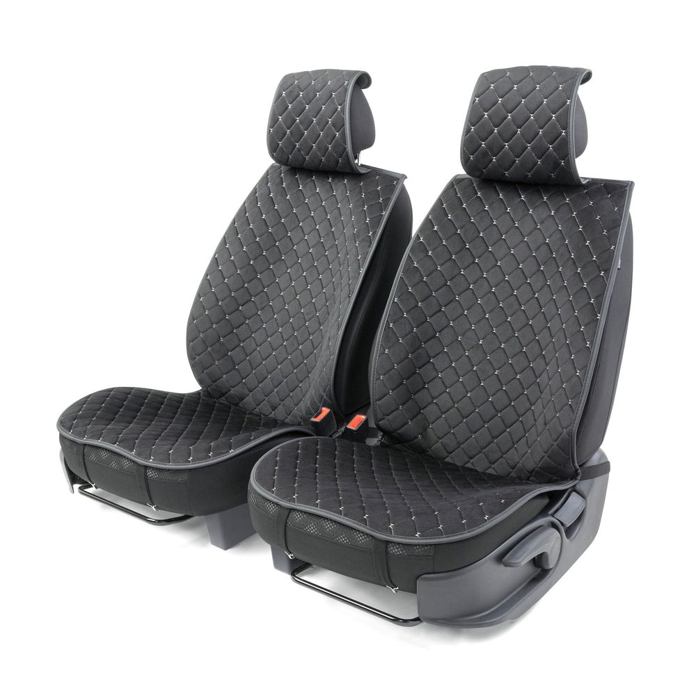 Накидки на сиденье CUS-2012 BLACK/GREY Car Performance каркасные, алькантара, (2 элемента) AUTOPROFI1/5