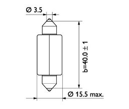 Автолампа T15*43 (SV8.5)  24V PHILIPS /10
