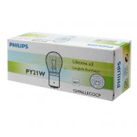 Автолампа PY21W (BAU15s) YELLOW LongLife EcoVision 12V PHILIPS /10/200