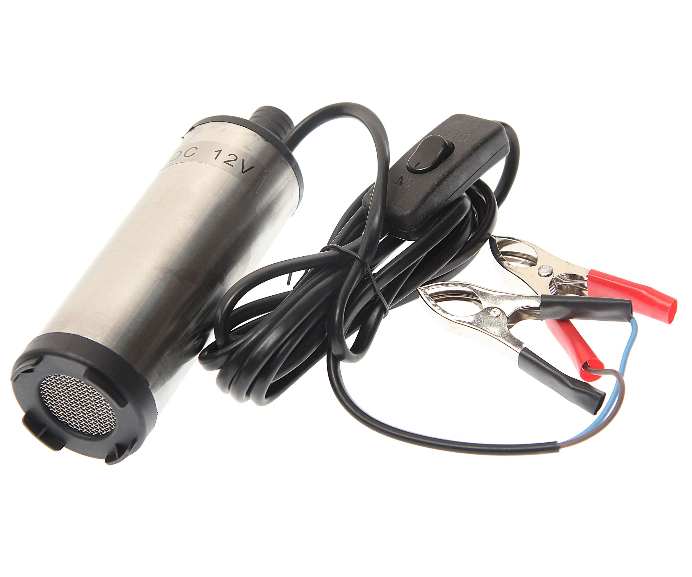 Насос для перекачки топлива ER-87202 (12V, 60W, 6.4A, 30л/мин, Ø51мм, Ø выходного отв. 19мм) ЭВРИКА /1/20