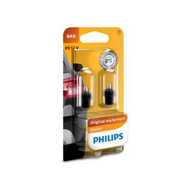 Автолампа BAX1.2W с черным патроном (BAX8.5d/2) (блистер,2шт) 12V PHILIPS 1/10/200