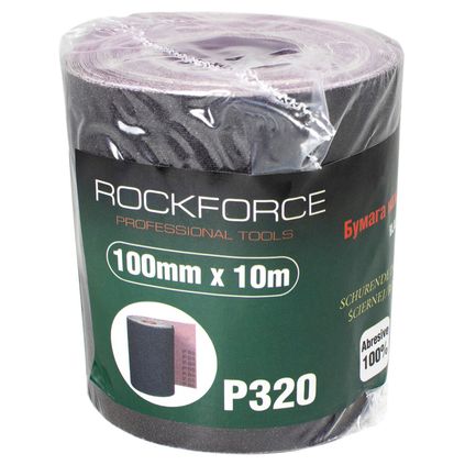 Бумага наждачная RF-FB4320C на тканевой основе 100ммх10м в рулоне (P320) ROCKFORCE /1/