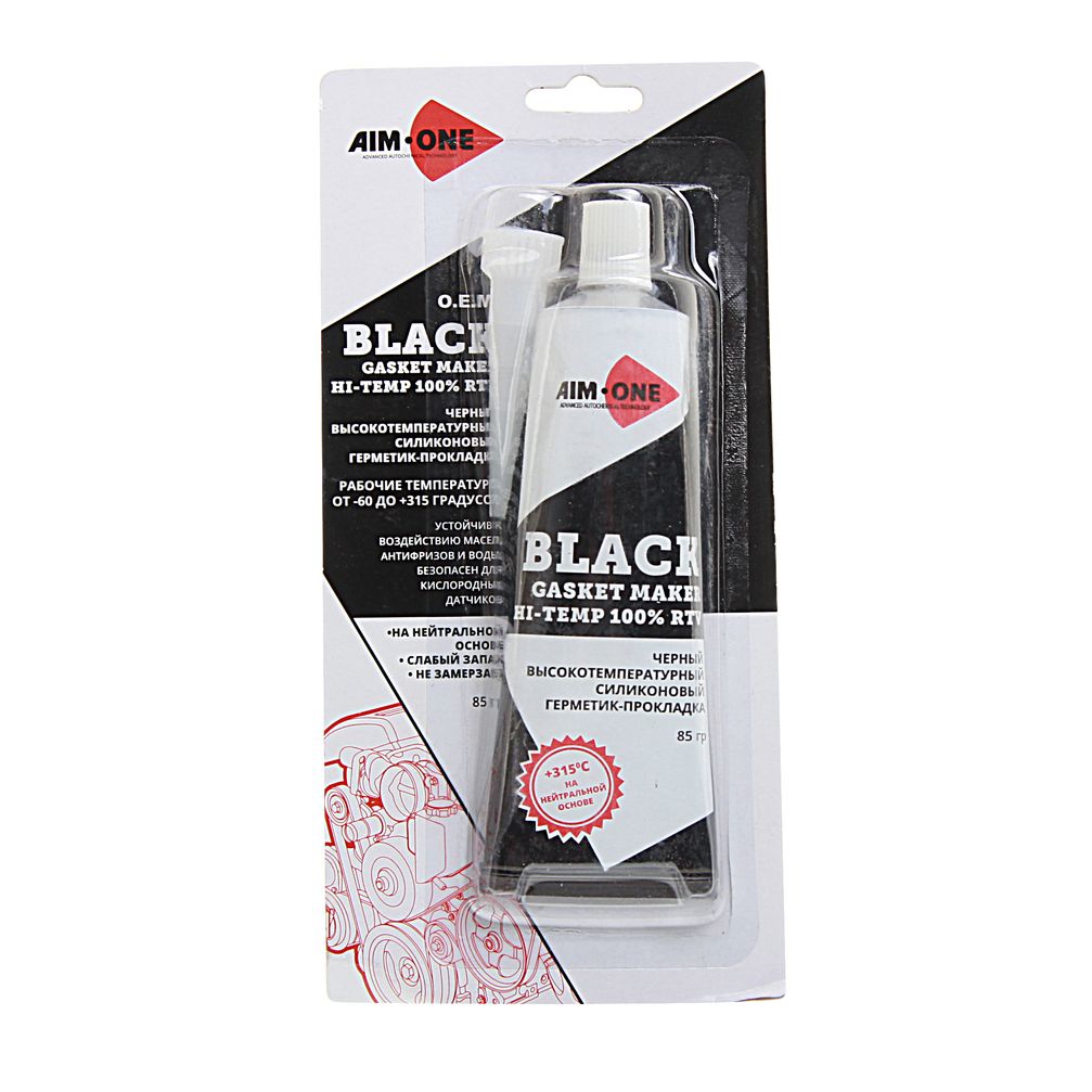 Герметик прокладок BLACK силиконовый (черный) 85г  AIM-ONE /1/12