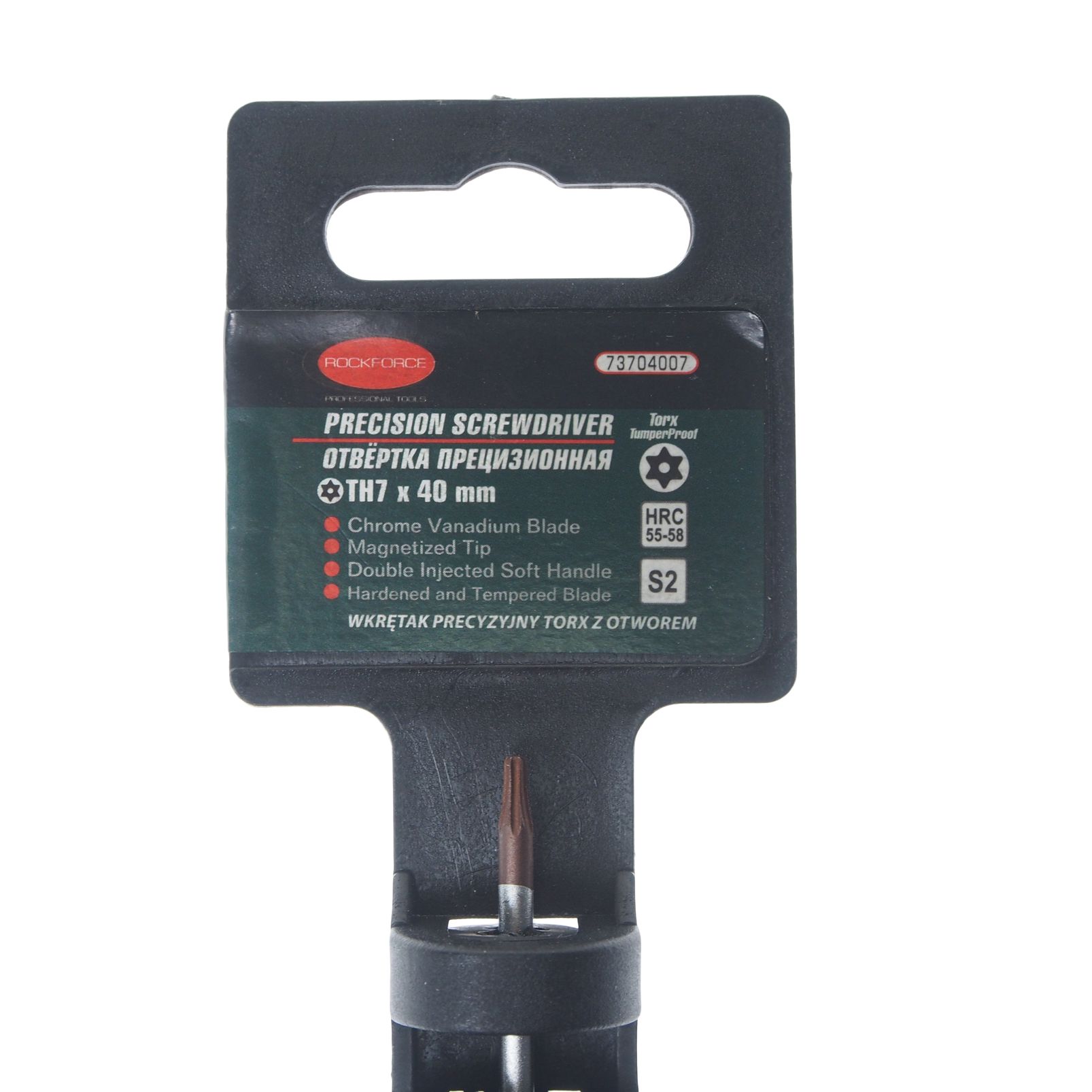 Отвертка RF-73704007 TORX с отверстием ювелирная T7Hх40мм ROCKFORCE /1/10