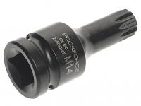 Головка-бита SPLINE ударная  1/2", M14 с отверстием ROCKFORCE RF-24806014T /1/10/300