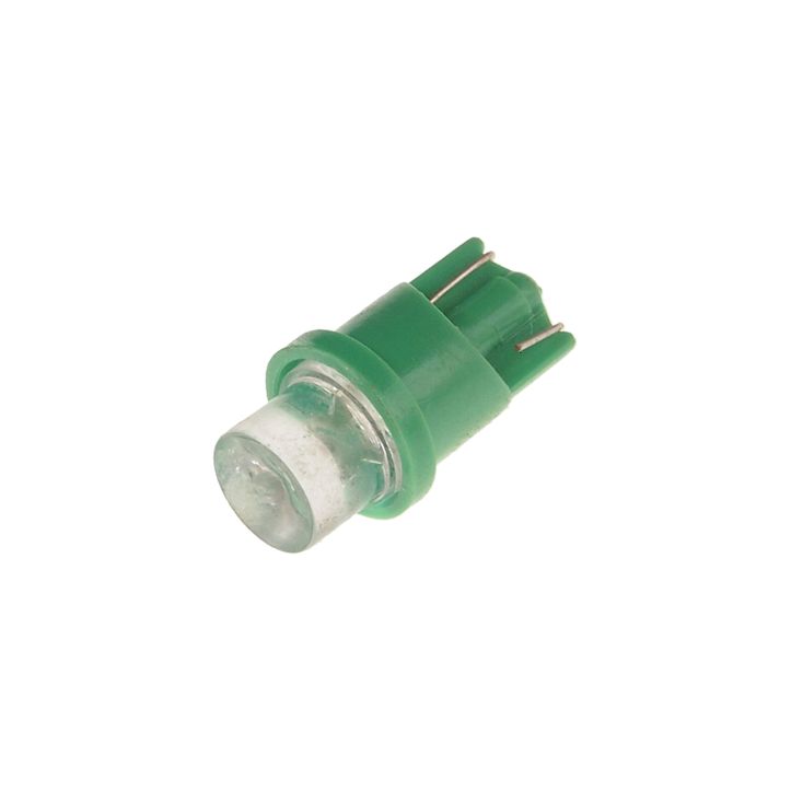 Автолампа T10W (W2,1x9,5d) 1 LED CONCAVE GREEN 8лм   12V MEGAPOWER /10 /100