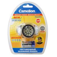 Фонарь C-5313 19 LED SILVER 4см головной (4 режима) с батарейками 3*ААА 4,5V CAMELION /1/6/48 HIT