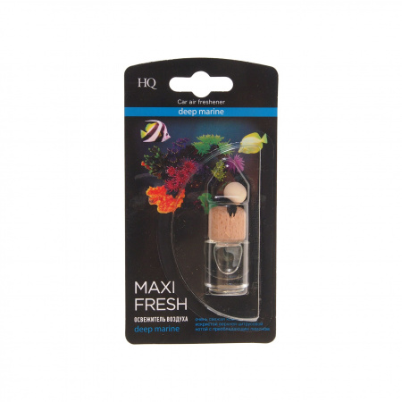 Ароматизатор воздуха HMF-21 MAXI FRESH (deep marine) жидкостный подвесной, деревянная крышка 5мл /1/64